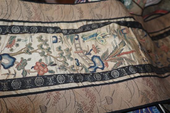 A group of Chinese embroidered silk panels